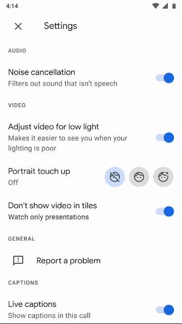 تماس‌های ویدیویی گوگل میت حالا از افکت‌های زیبایی پشتیبانی می‌کند.webp