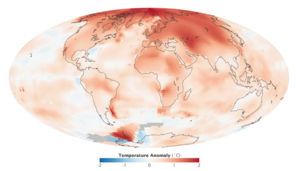 نقشه پراکندگی افزایش دمای زمین از سال 2022 تا 2100 را ببیند 2 پراکندگی افزایش دمای جهانی از 2022 تا 2100 بر اساس کشورها