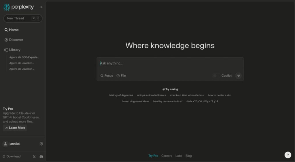 12تا از بهترین برنامه های هوش مصنوعی در جهان که باید بشناسید!_غروب شهر 8 Perplexity.ai